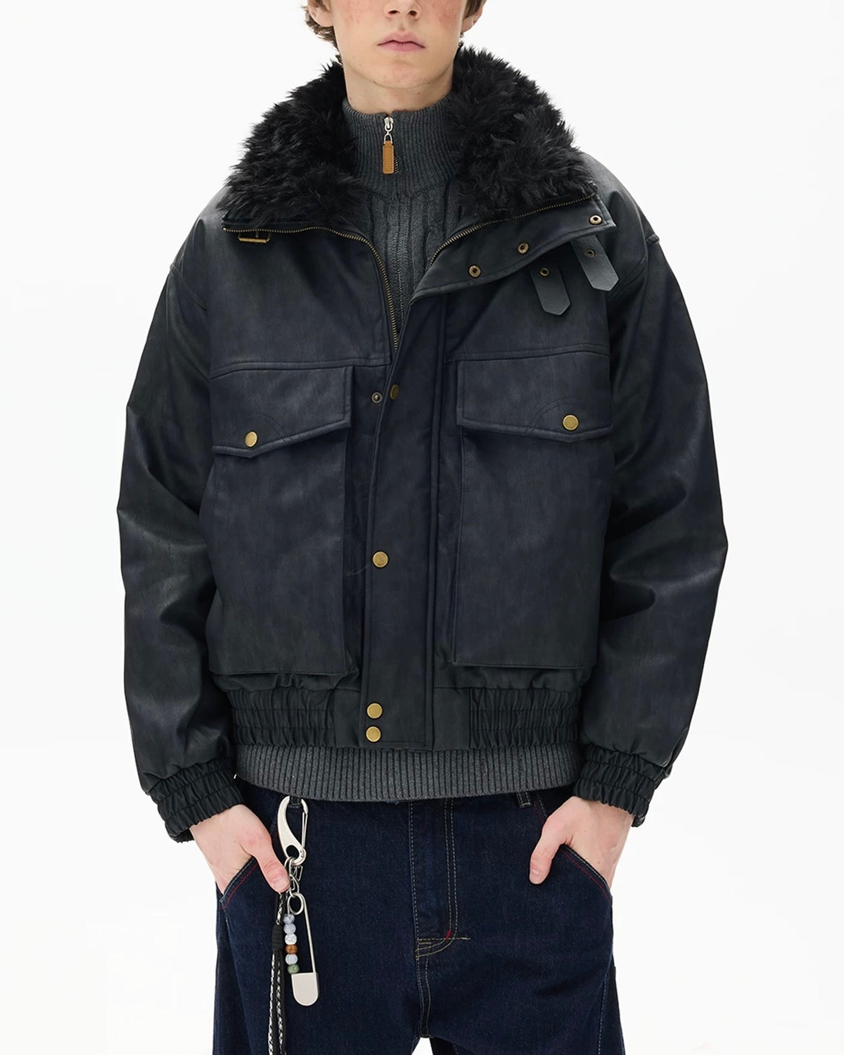 Simple and versatile lapel cotton coat