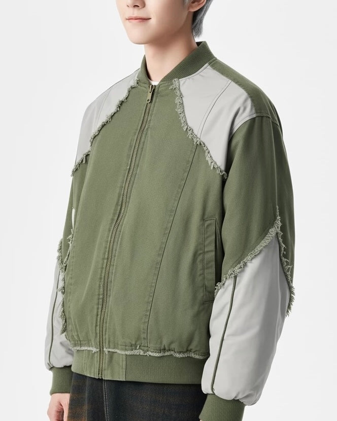 Unique color-blocked patchwork jacket