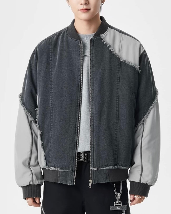 Unique color-blocked patchwork jacket