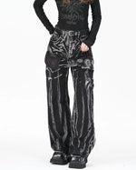 休閑個性牛仔長褲