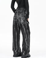 休閑個性牛仔長褲