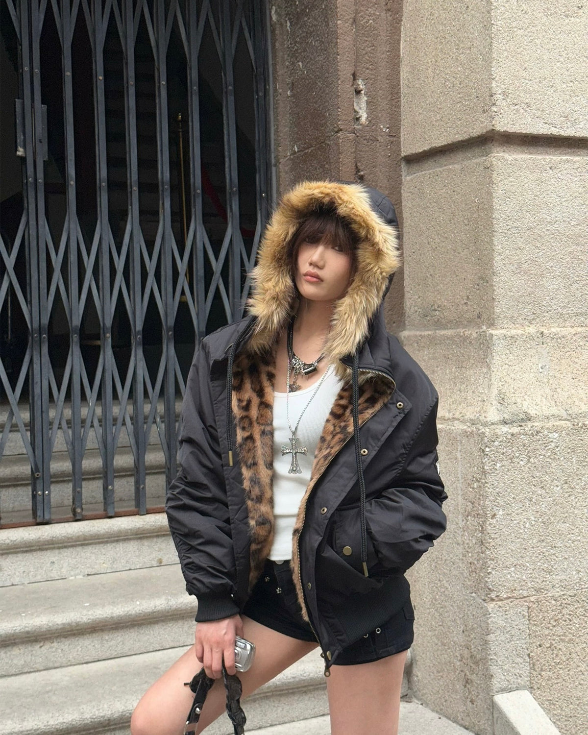 Casual short cotton jacket