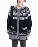 Vintage jacquard cardigan sweater