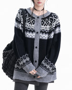 Vintage jacquard cardigan sweater