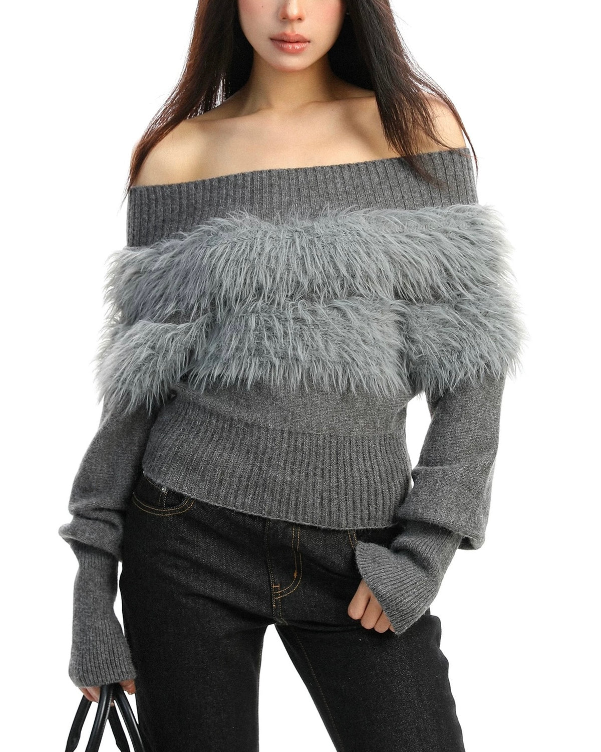 오프숄더 니트 탑(여성용)