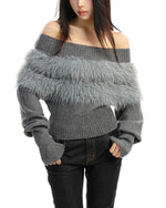 오프숄더 니트 탑(여성용)