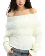 오프숄더 니트 탑(여성용)