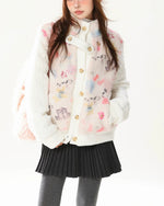Women's fleece patchwork coat