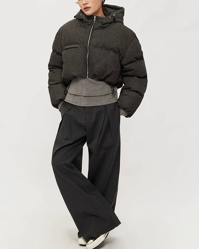 Hooded cropped jacket