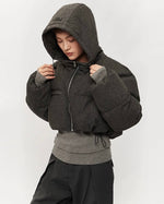 Hooded cropped jacket