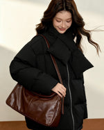 두껍고 따뜻한 스카프 코트