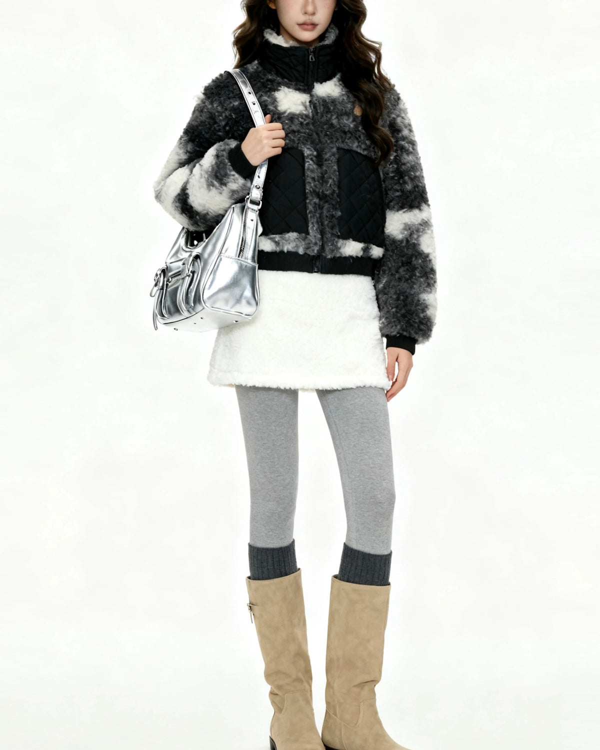 Thickened lambskin cotton-padded coat (women's style)