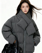 두껍고 따뜻한 스카프 코트