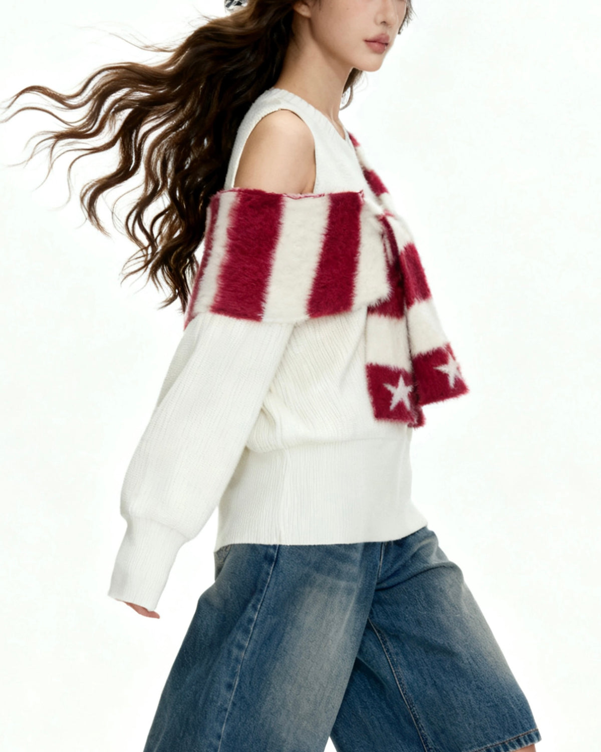 오프숄더 하이엔드 스웨터