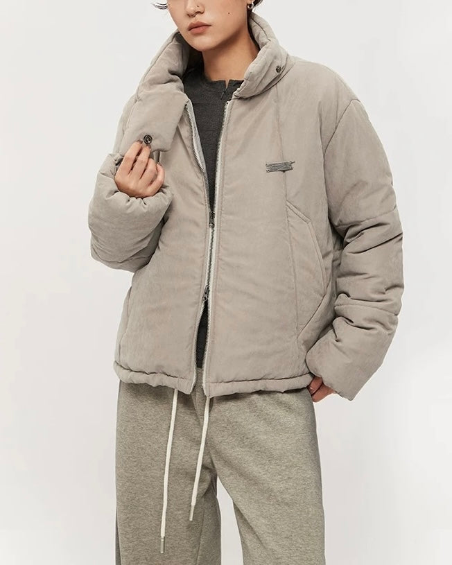 Stand collar couple jacket