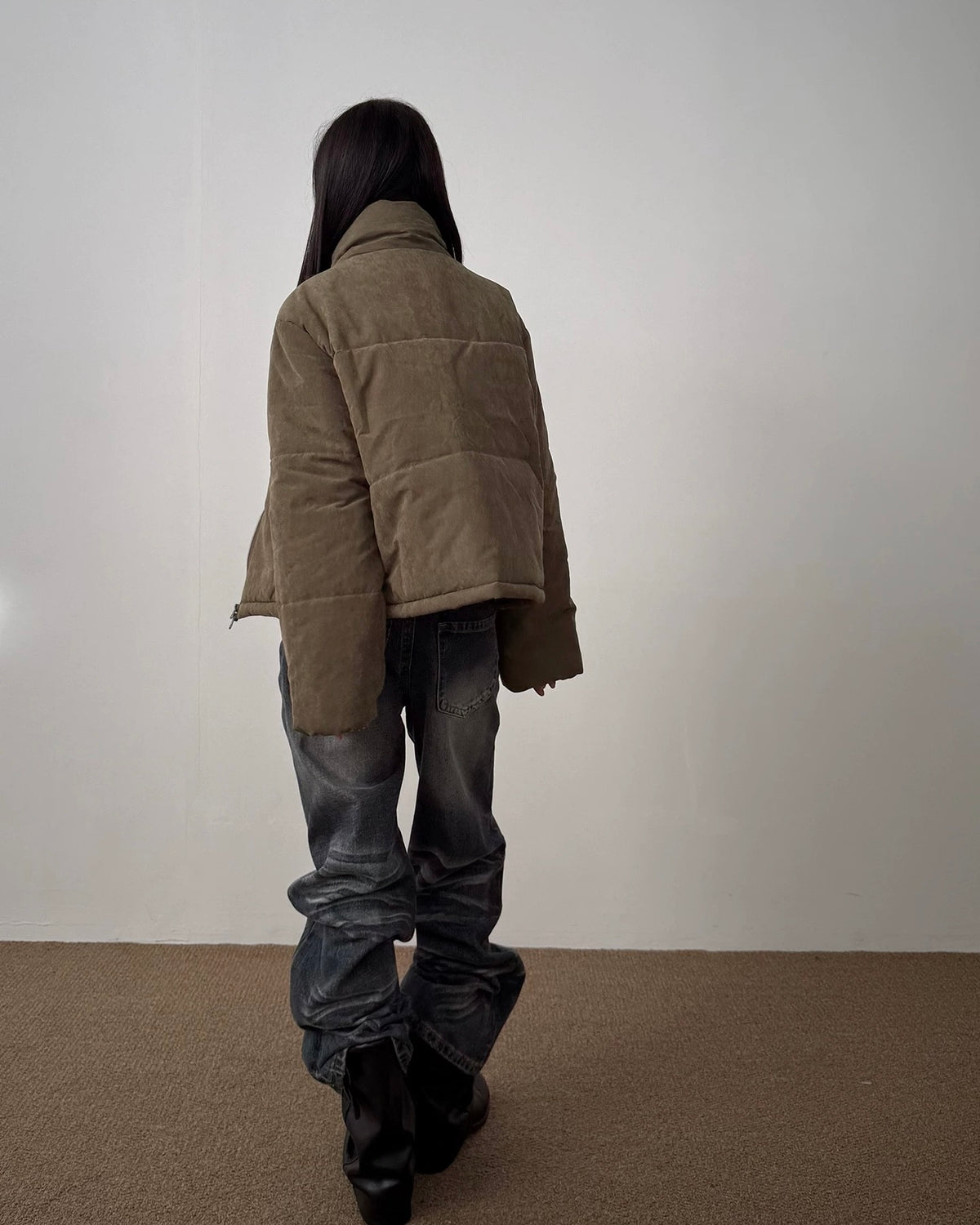 Stand collar couple jacket