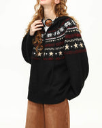 Hooded knit cardigan