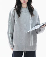 컬러 블록 니트 소재의 활용도 높은 코트