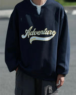 Solid color faux two-piece sweatshirt