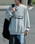 Solid color faux two-piece sweatshirt