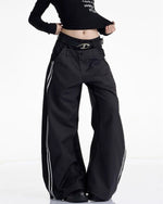 Faux two-piece casual trousers