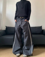 Faux two-piece casual trousers