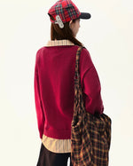 Faux two-piece knitwear