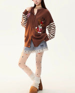 Color-blocked striped puppy sweater