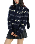 Striped knit cardigan with a relaxed feel (women's)