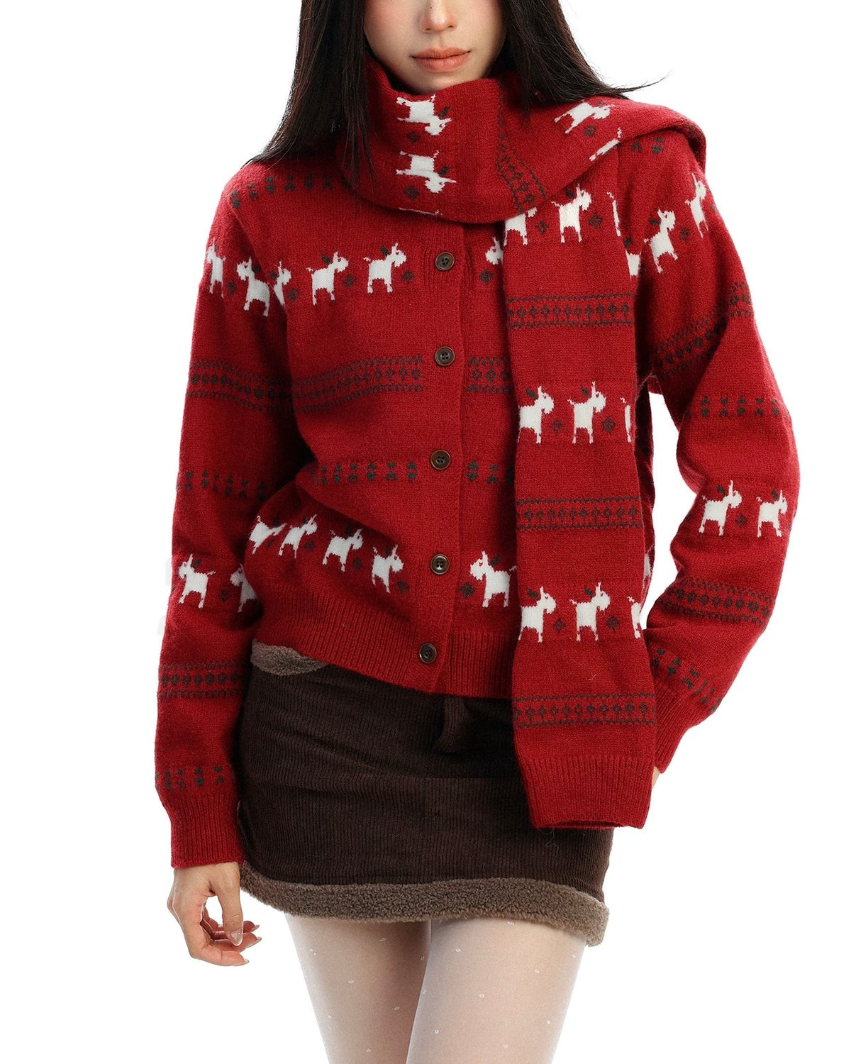 Striped knit cardigan with a relaxed feel (women's)