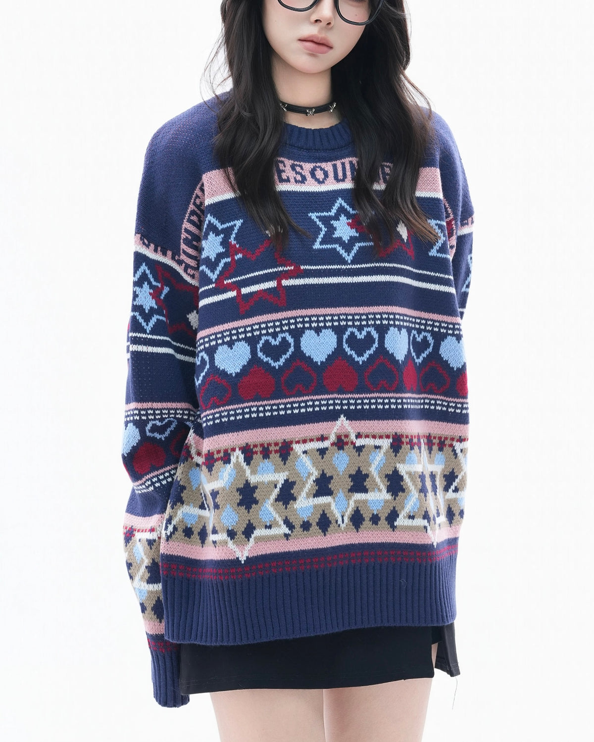 Lazy style crew neck sweater