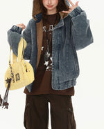 Washed distressed warm coat