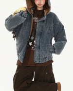 Washed distressed warm coat