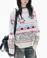 Lazy style crew neck sweater