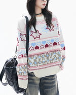 Lazy style crew neck sweater