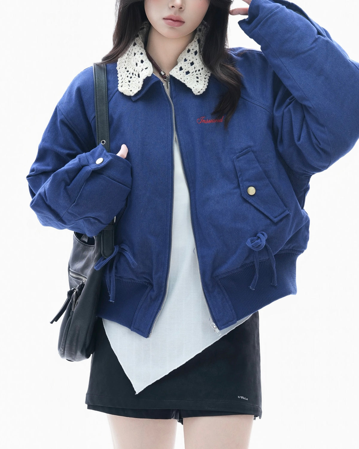 Retro-style knitted cotton coat (women's)