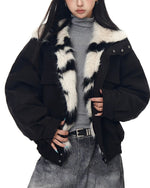 Zebra-print cotton coat