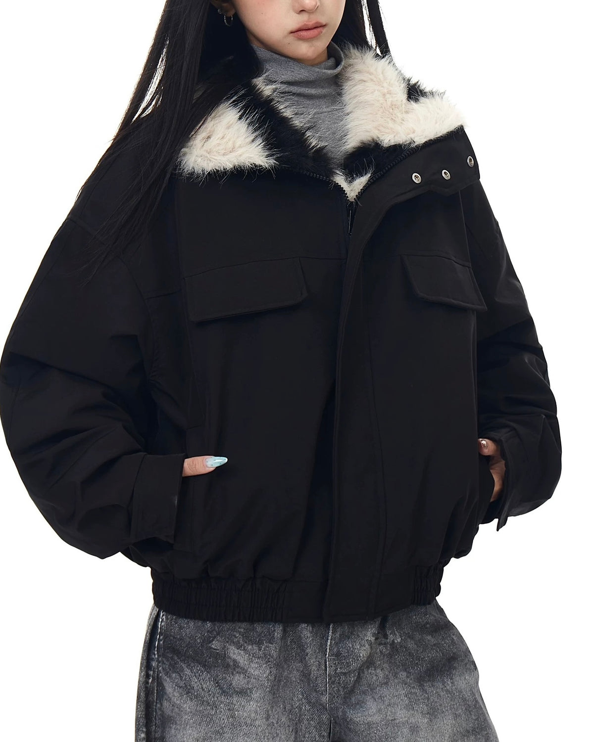 Zebra-print cotton coat