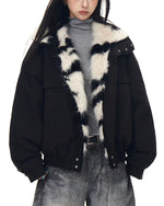 Zebra-print cotton coat