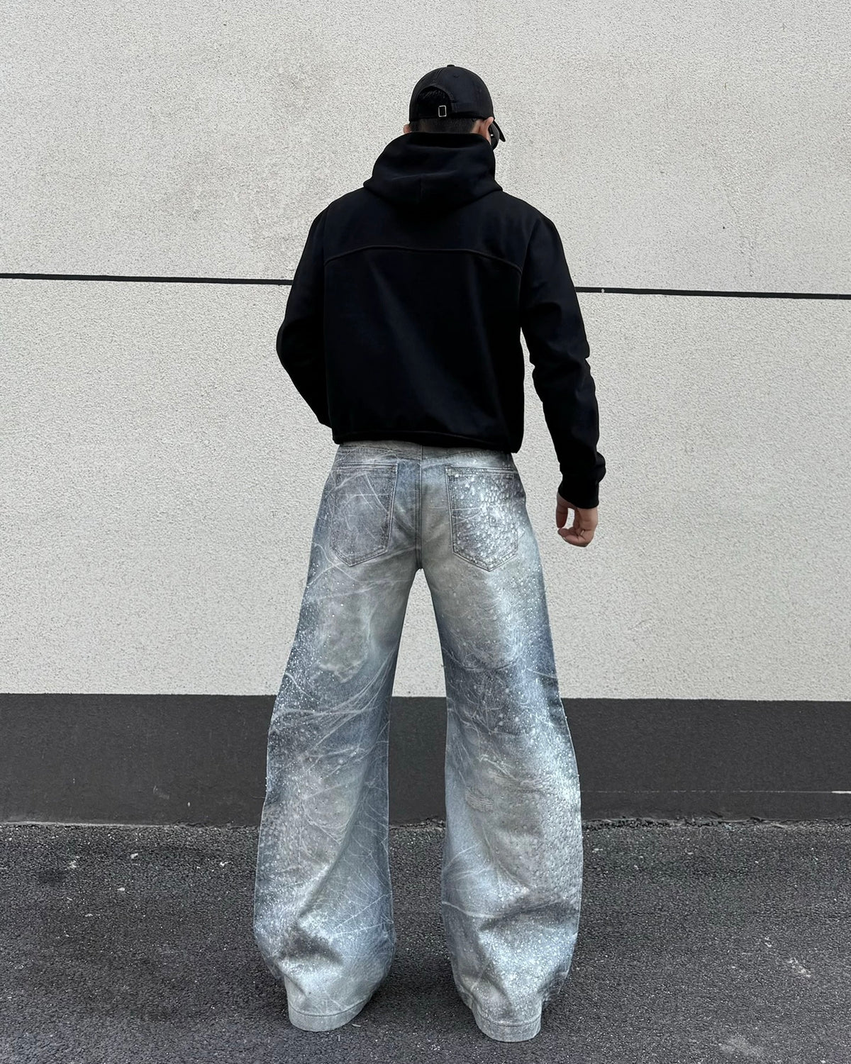 Designer-style denim trousers