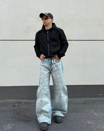 Designer-style denim trousers