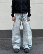 Designer-style denim trousers