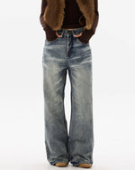 레트로 캐주얼 스트레이트 레그 진