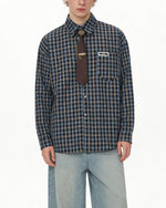 plaid loose long-sleeved shirt