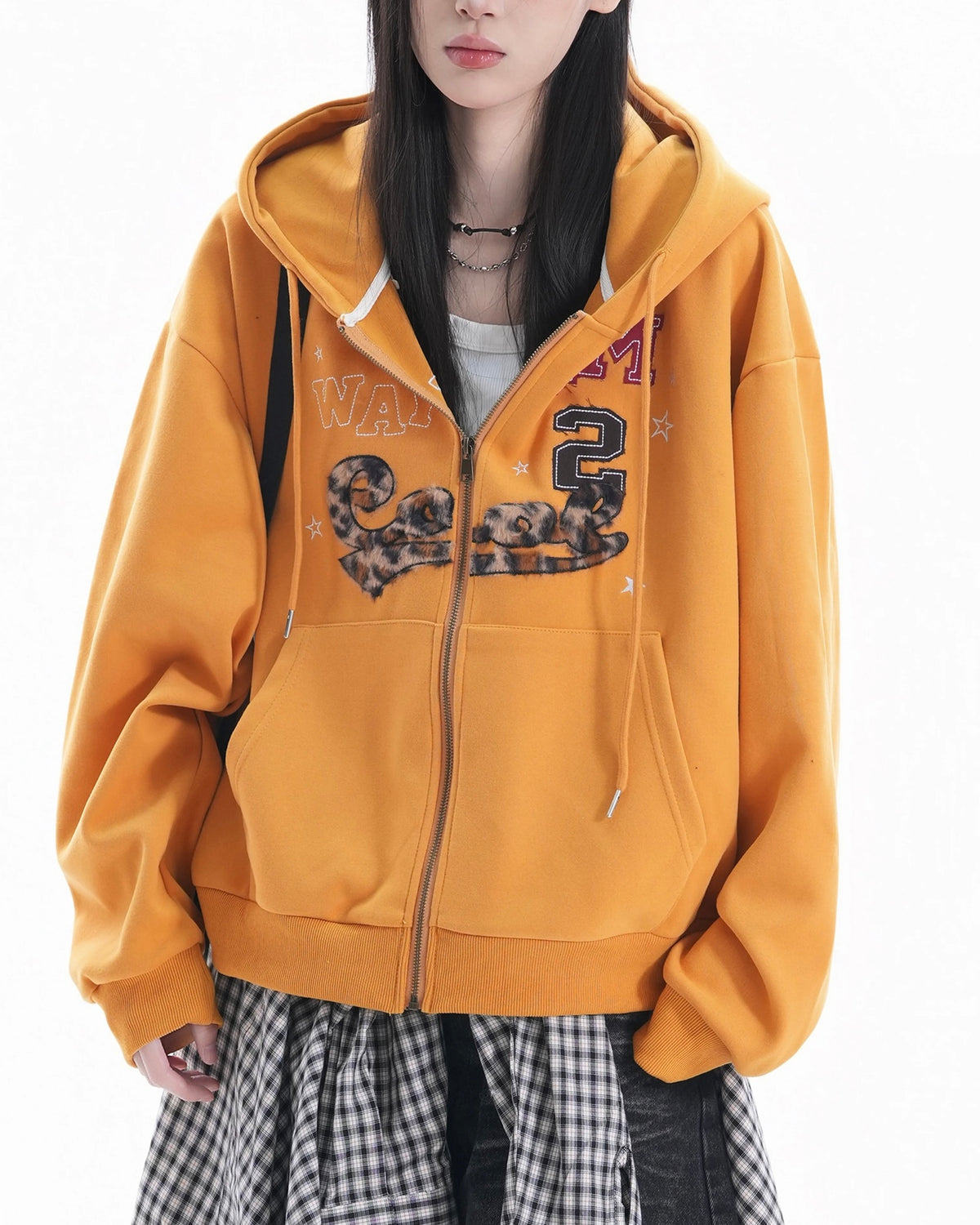 Retro leopard print hooded jacket