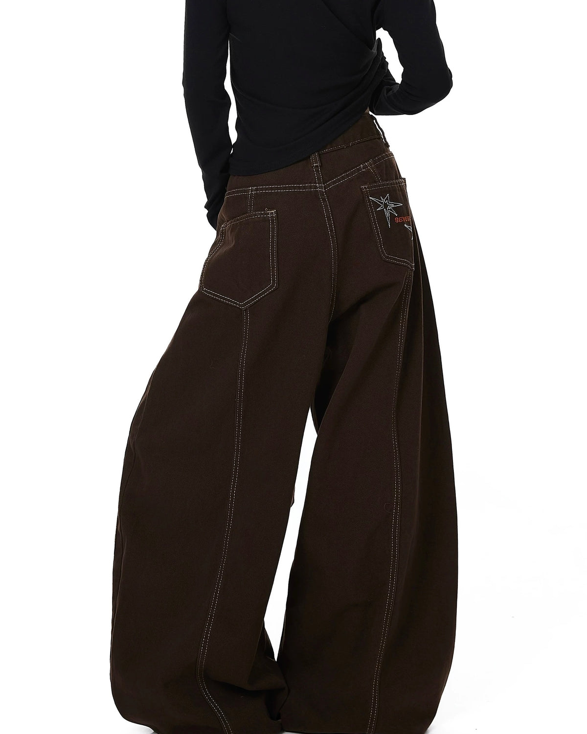 Retro-style wide-leg pants