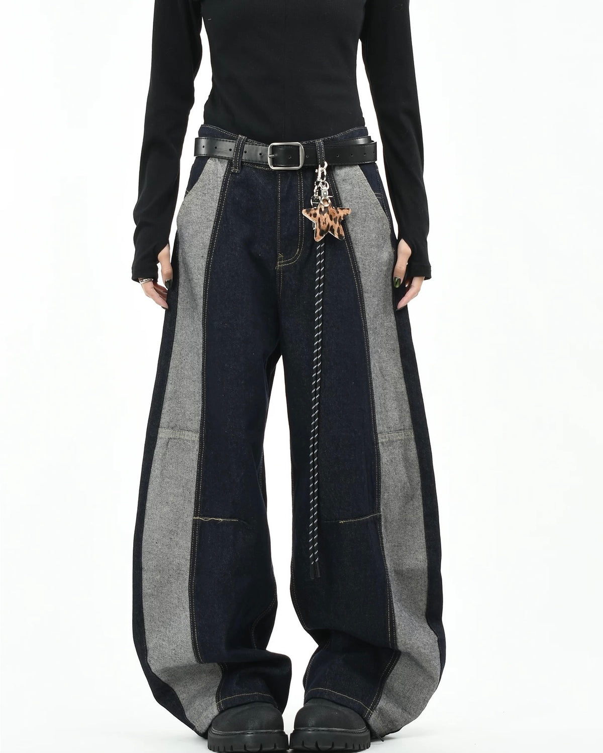 Retro patchwork jeans