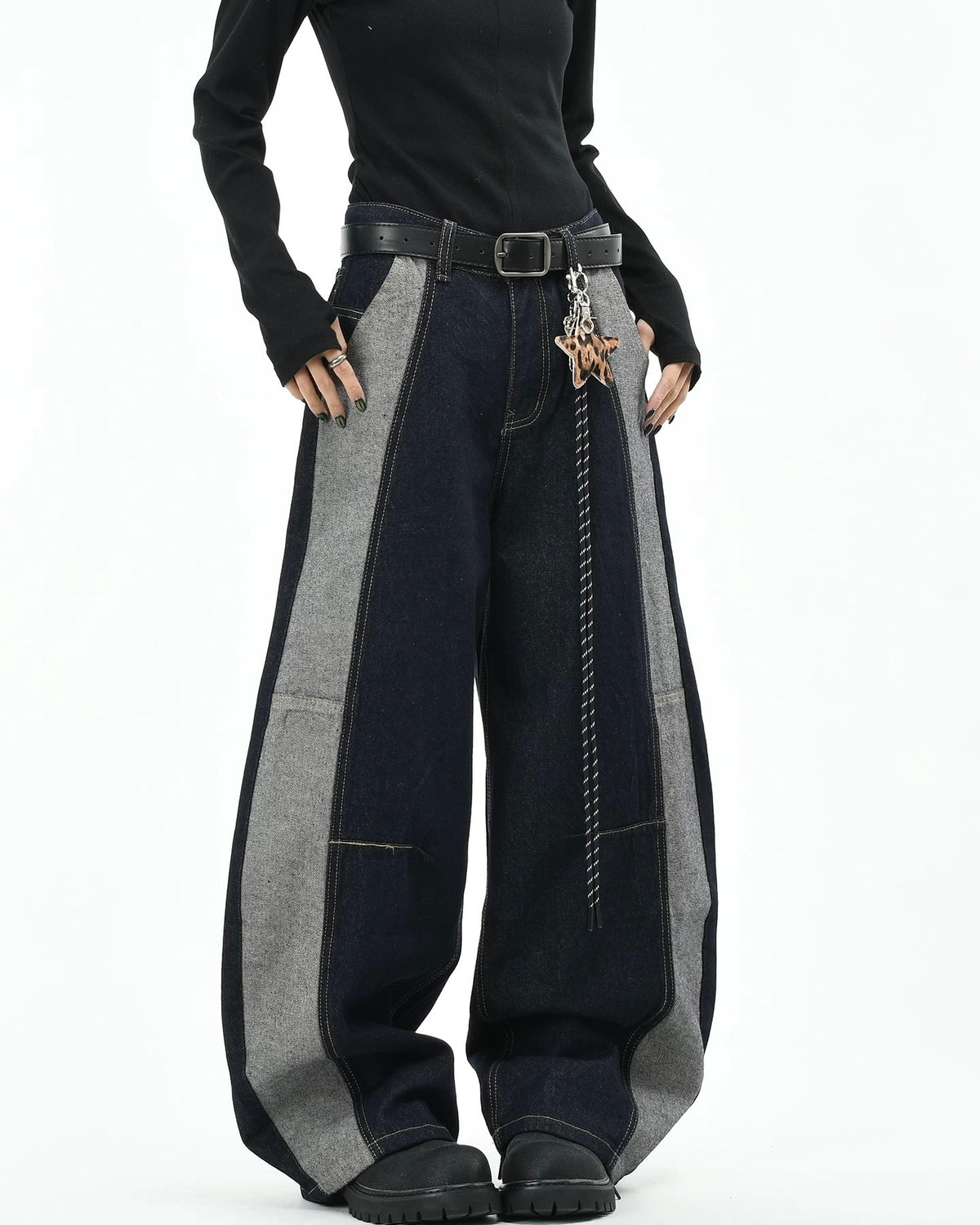 Retro patchwork jeans