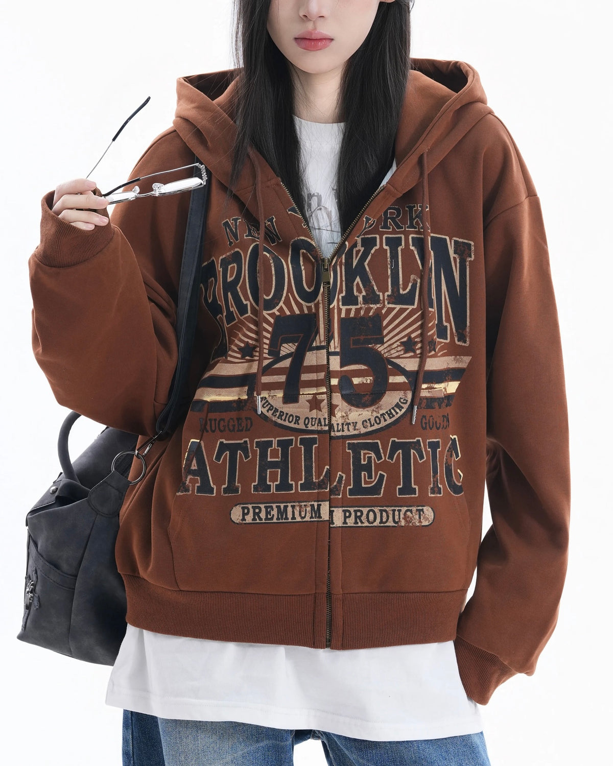 Retro Print Hooded Jacket