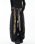 Loose leopard print jeans